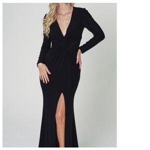 AMELIA COUTURE Long Sleeve Black Size 10 Gown Shimmer Mermaid Whimsigoth Elegant